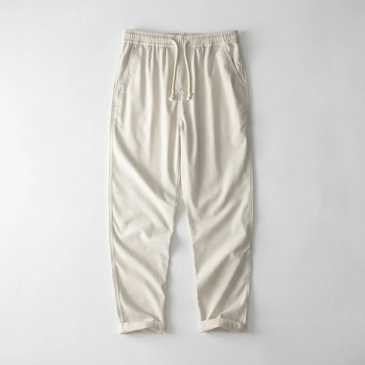 Andrés | Pantalón de Lino Hombre Cintura Elástica Cordón Pierna Ancha