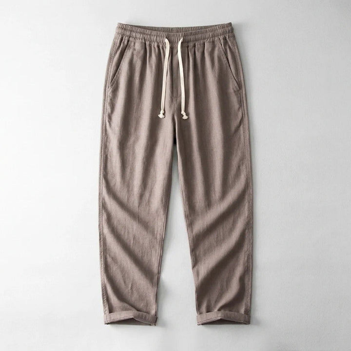 Andrés | Pantalón de Lino Hombre Cintura Elástica Cordón Pierna Ancha