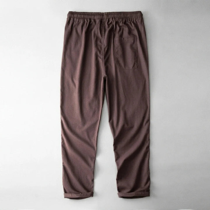 Andrés | Pantalón de Lino Hombre Cintura Elástica Cordón Pierna Ancha