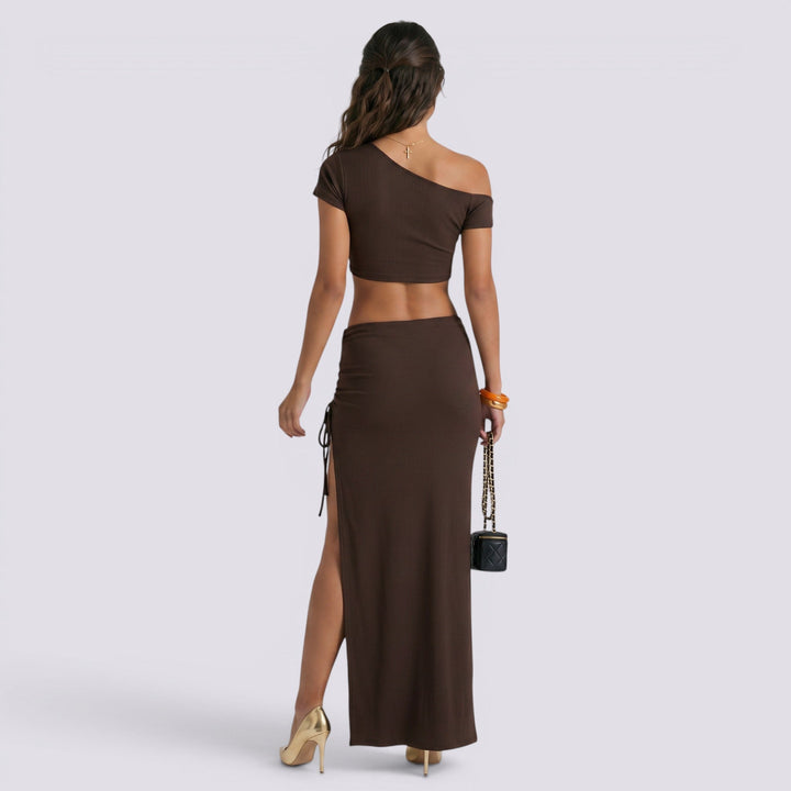 Conjunto Mujer Top y Falda Asimétrica