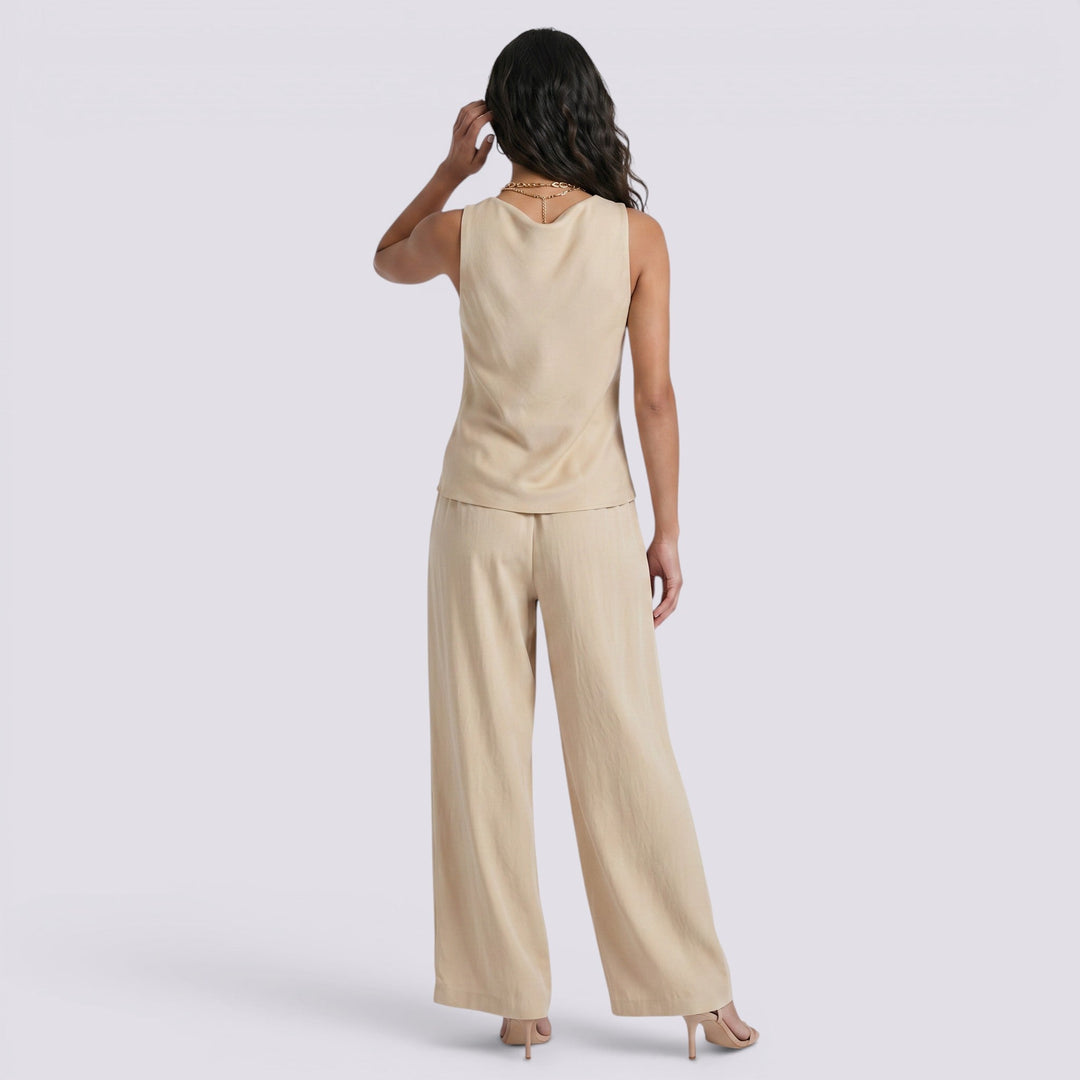 Conjunto Mujer Top Pantalón Ancho Verano Elegante