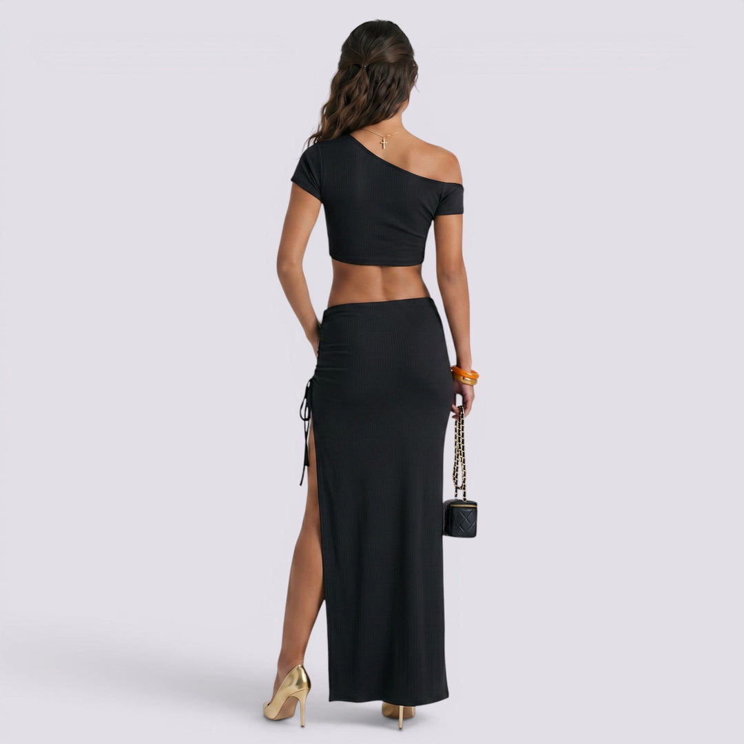 Conjunto Mujer Top y Falda Asimétrica