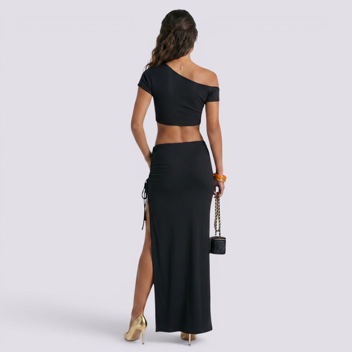 Conjunto Mujer Top y Falda Asimétrica