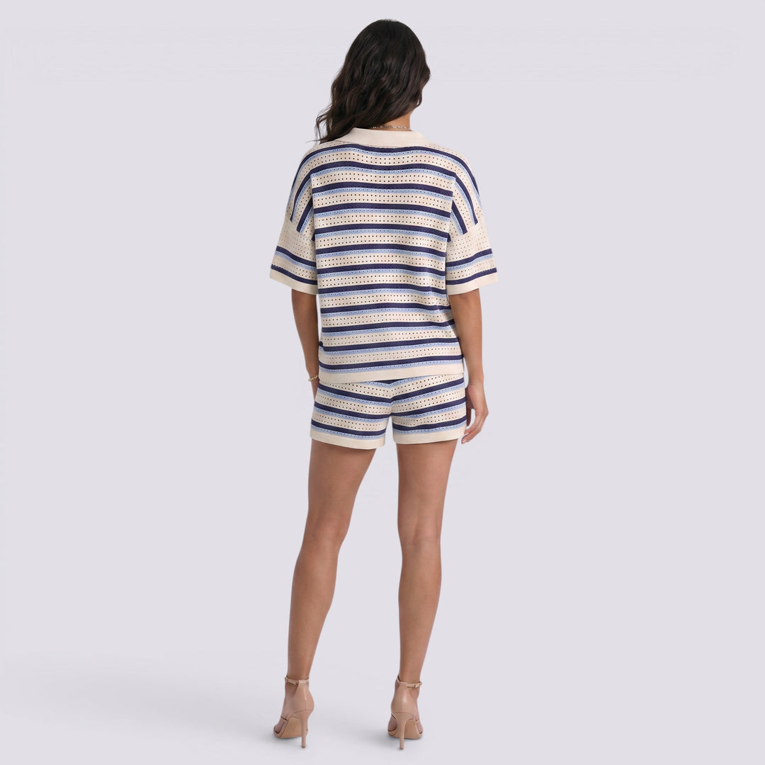Conjunto Camisa Punto Rayas Mujer