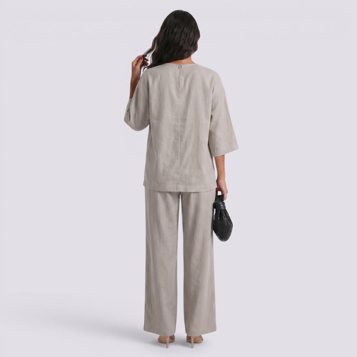 Conjunto Dos Piezas Mujer Pantalón Ancho