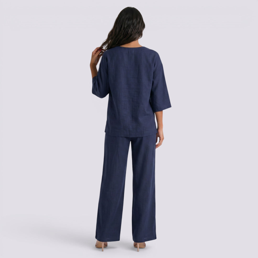 Conjunto Dos Piezas Mujer Pantalón Ancho