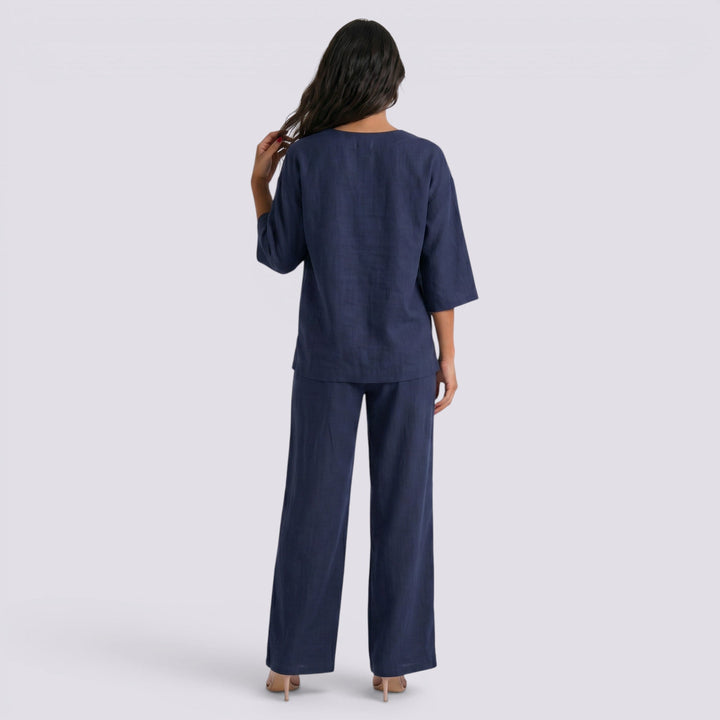 Conjunto Dos Piezas Mujer Pantalón Ancho