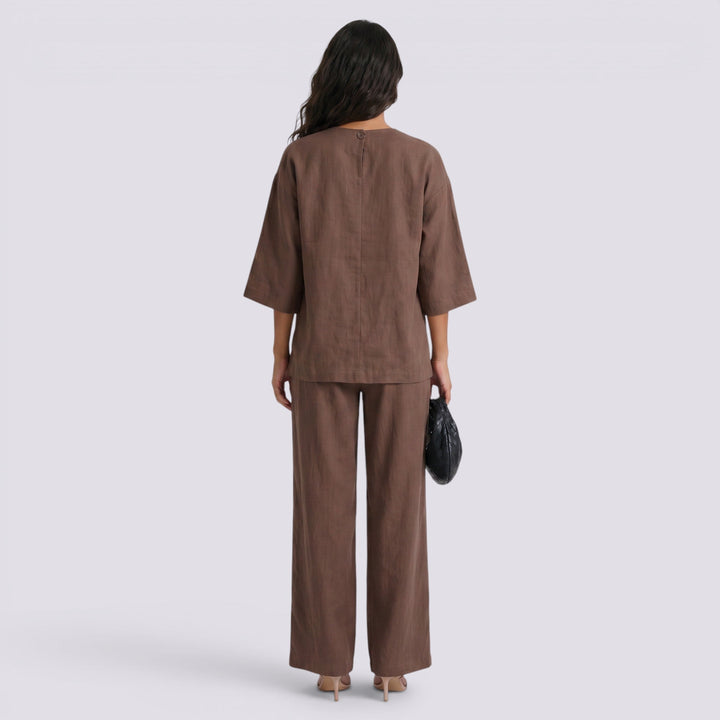 Conjunto Dos Piezas Mujer Pantalón Ancho