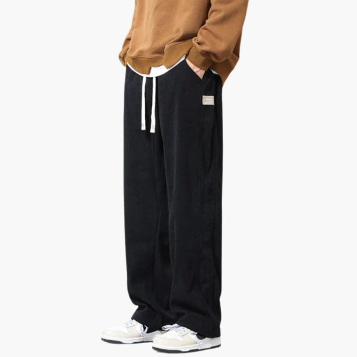 Darío | Pantalón de Pana Pierna Ancha Hombre Cintura Elástica Cordón