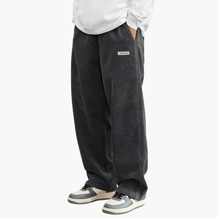 Darío | Pantalón de Pana Pierna Ancha Hombre Cintura Elástica Cordón