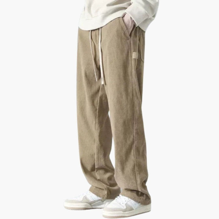 Darío | Pantalón de Pana Pierna Ancha Hombre Cintura Elástica Cordón
