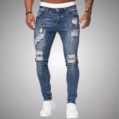 Diego | Pantalones Vaqueros Skinny Rotos Hombre Cintura Media