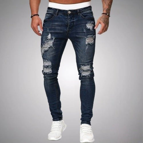 Diego | Pantalones Vaqueros Skinny Rotos Hombre Cintura Media