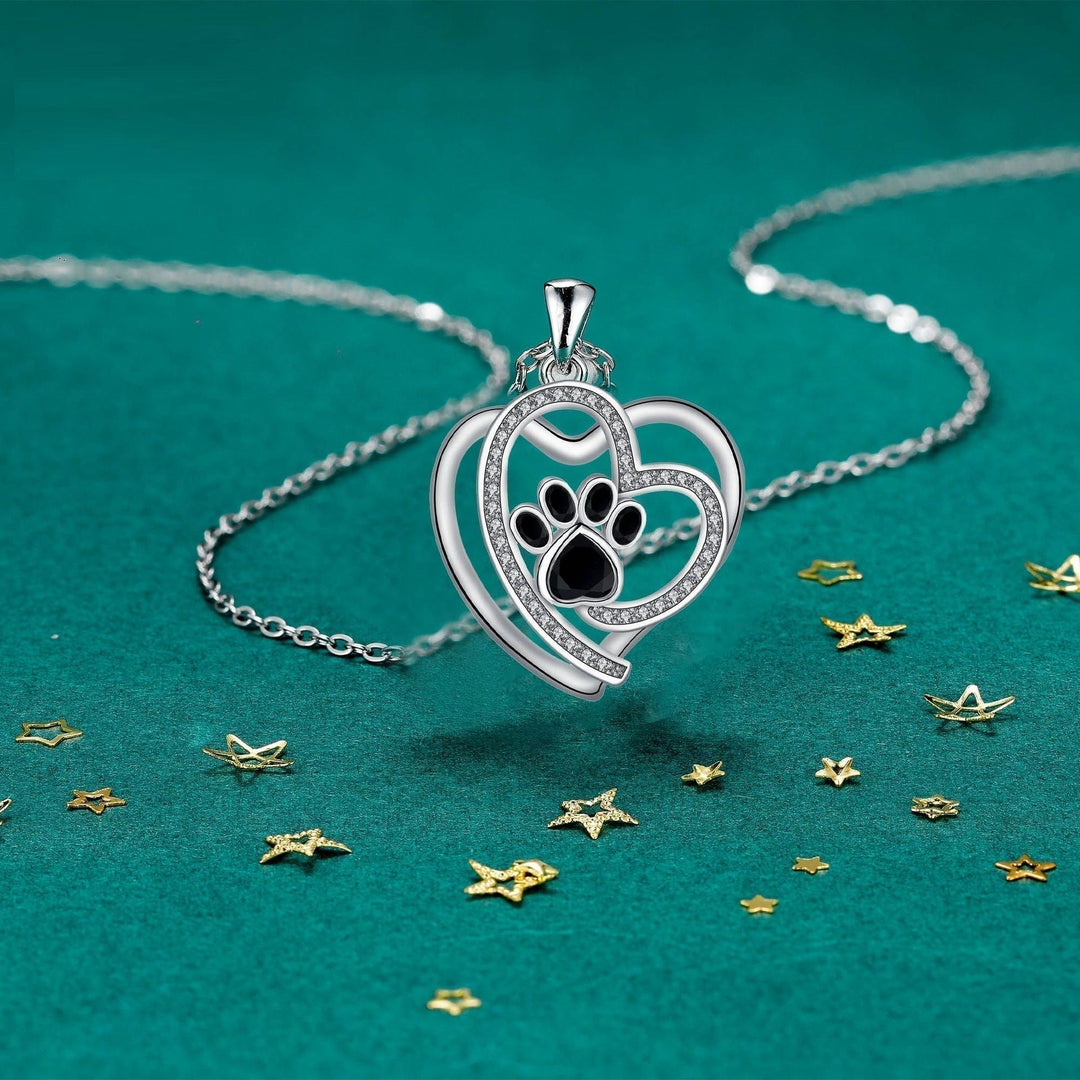Collar de Plata con Huella y Circonita