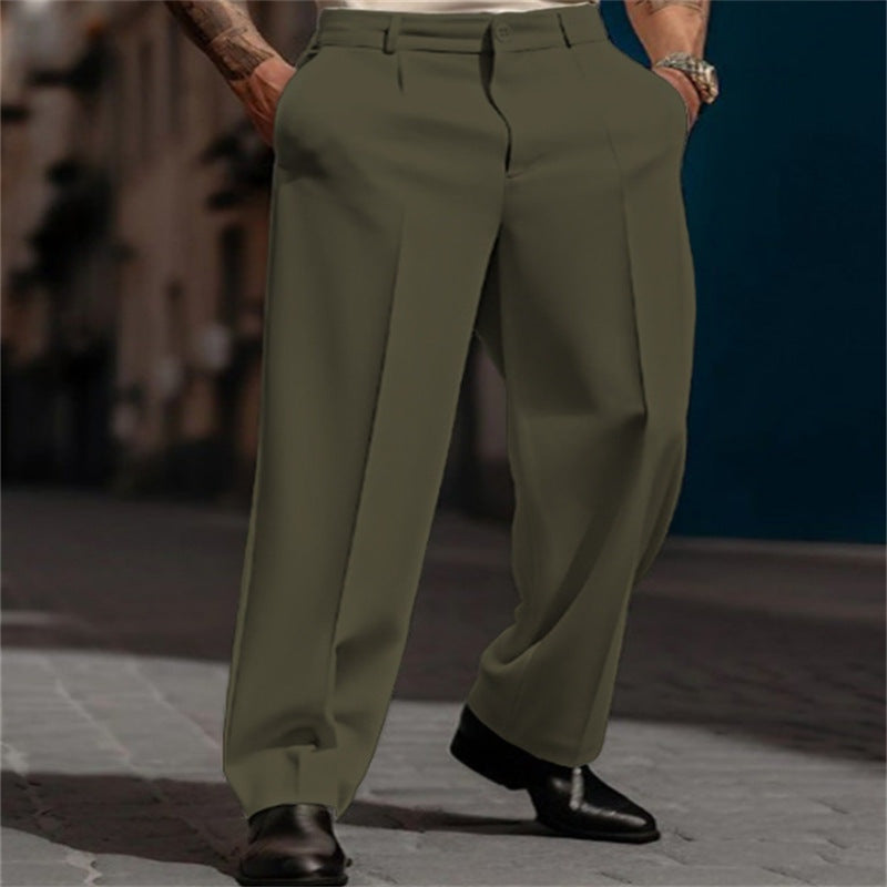 Emilio | Pantalón de Traje Hombre Pinzas Pierna Ancha Cintura Alta