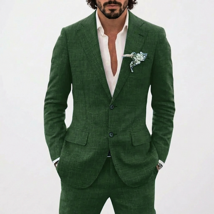 Emilio | Traje de Lino de Corte Relajado Hombre Solapa Clásica