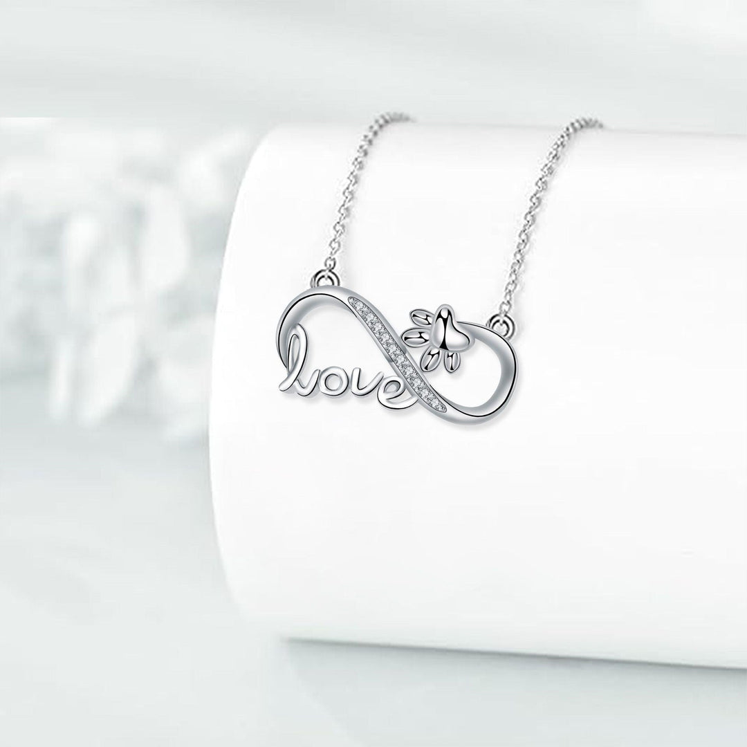Collar Infinito de Plata para Mascotas - Conexión Permanente
