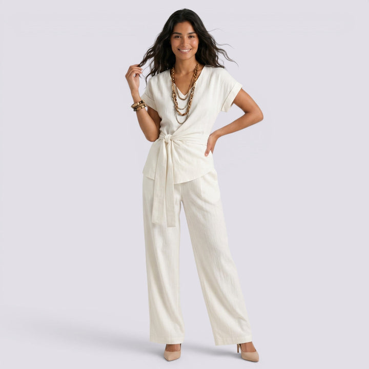 Conjunto Mujer Pantalón Ancho Elegante Verano