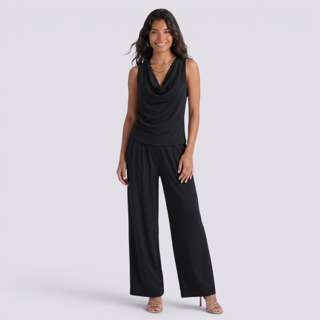 Conjunto Mujer Top Pantalón Ancho Verano Elegante