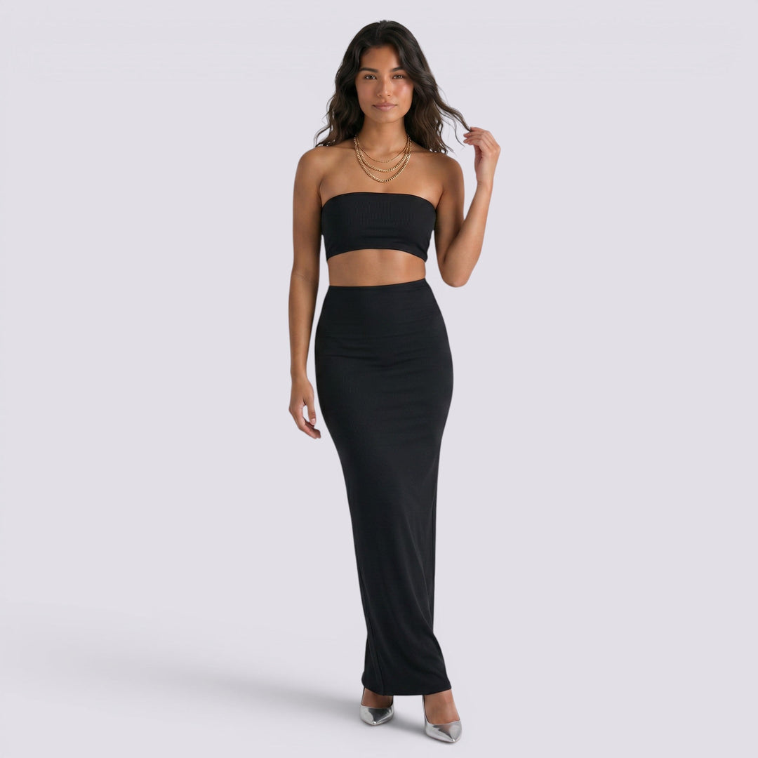 Conjunto Mujer Falda Larga Elegante