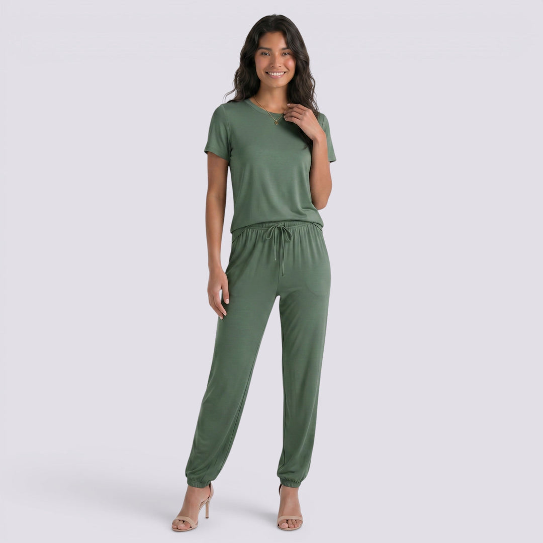 Conjunto Pijama Dos Piezas Mujer Manga Corta Elegante