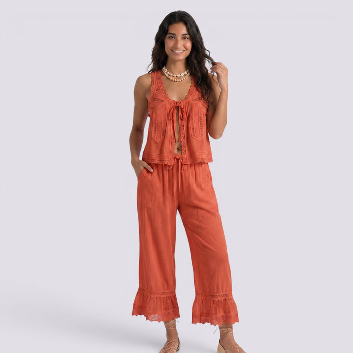 Conjunto Mujer Dos Piezas Chaleco y Pantalón
