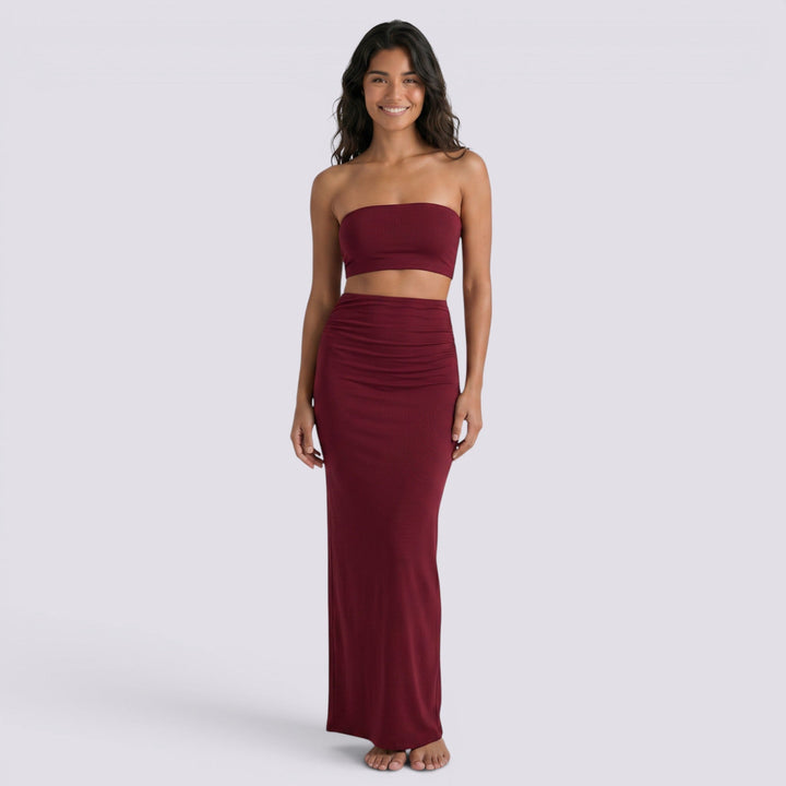 Conjunto Mujer Falda Larga Elegante