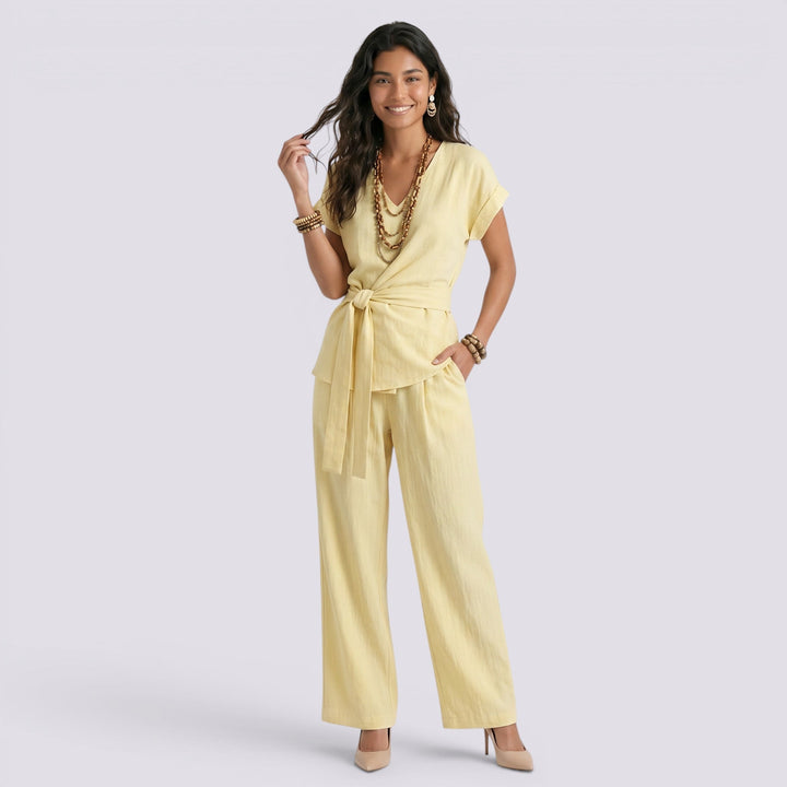 Conjunto Mujer Pantalón Ancho Elegante Verano