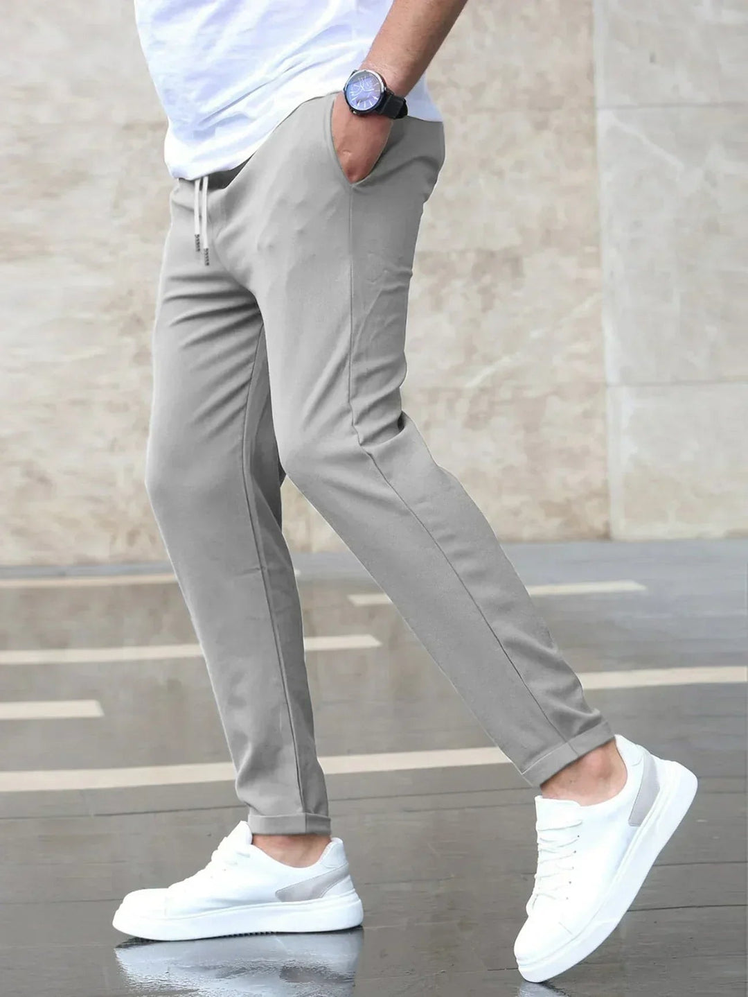 Gonzalo | Pantalón Chino Slim Fit Hombre Cintura Elástica Cordón