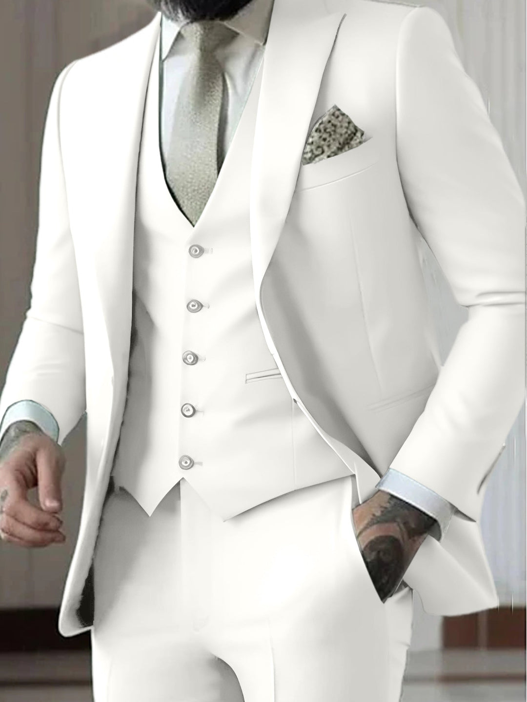 Gonzalo | Traje de Novio de Tres Piezas Hombre Slim Fit Chaleco