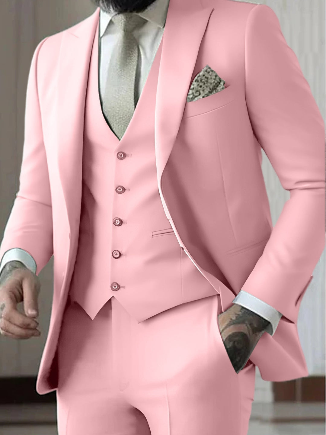 Gonzalo | Traje de Novio de Tres Piezas Hombre Slim Fit Chaleco
