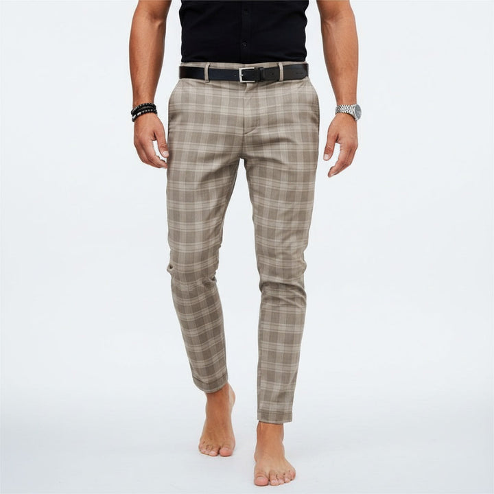 Guillermo | Pantalón Chino de Cuadros Slim Hombre Ajustado