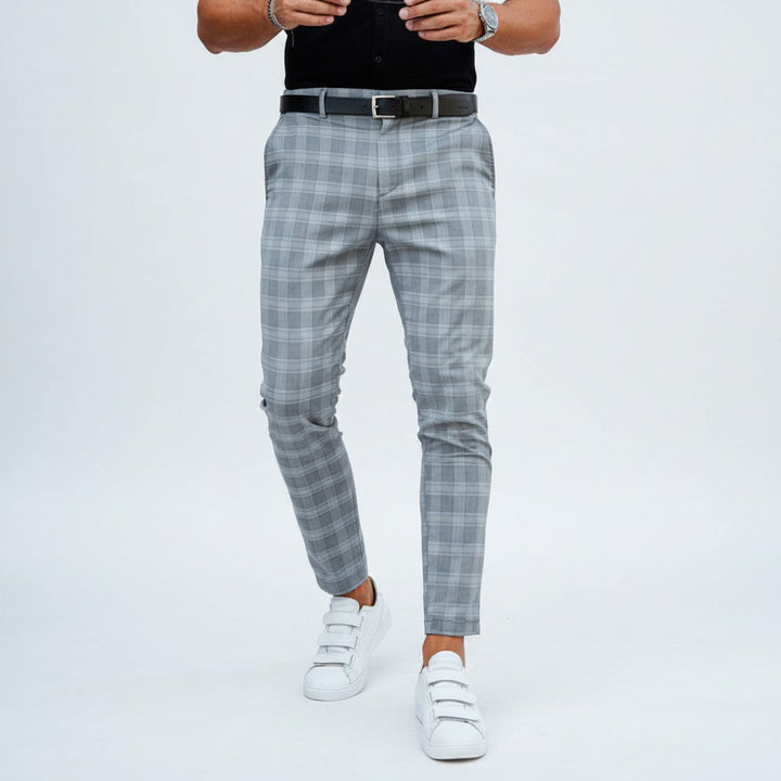 Guillermo | Pantalón Chino de Cuadros Slim Hombre Ajustado