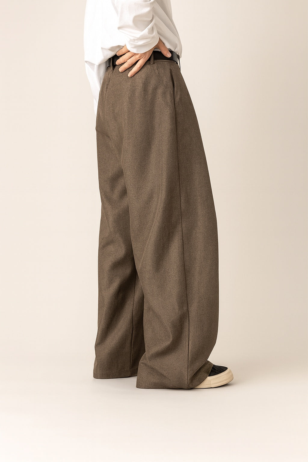 Guillermo | Pantalón de Pinzas Pierna Ancha Hombre Cintura Alta