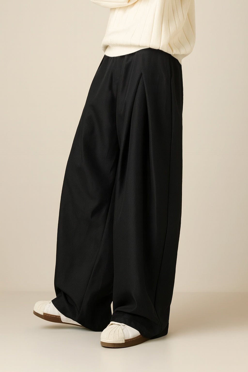 Guillermo | Pantalón de Pinzas Pierna Ancha Hombre Cintura Alta