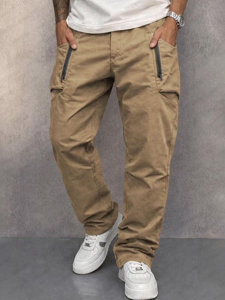 Iker | Pantalón Cargo de Algodón Hombre Bolsillos Cremallera