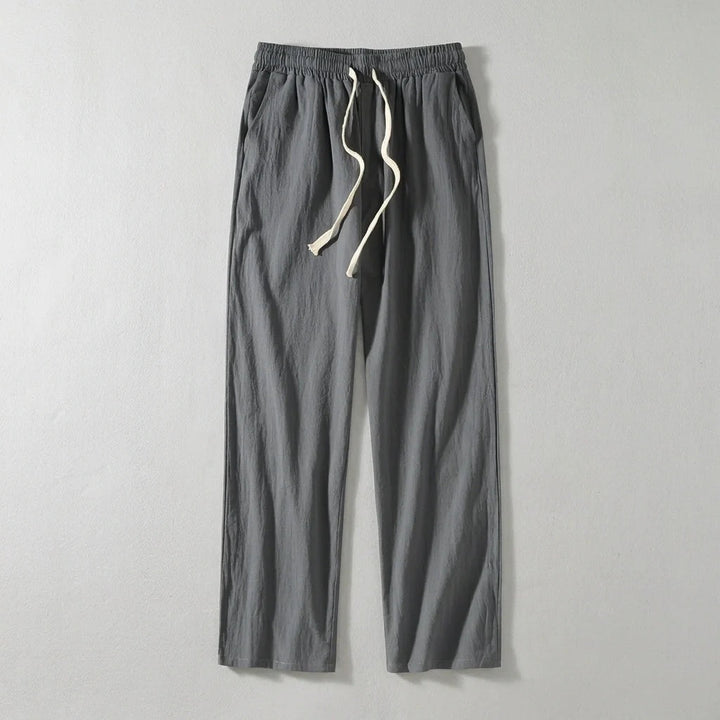 Koldo | Pantalón de Algodón Pierna Ancha Hombre Cintura Elástica Cordón