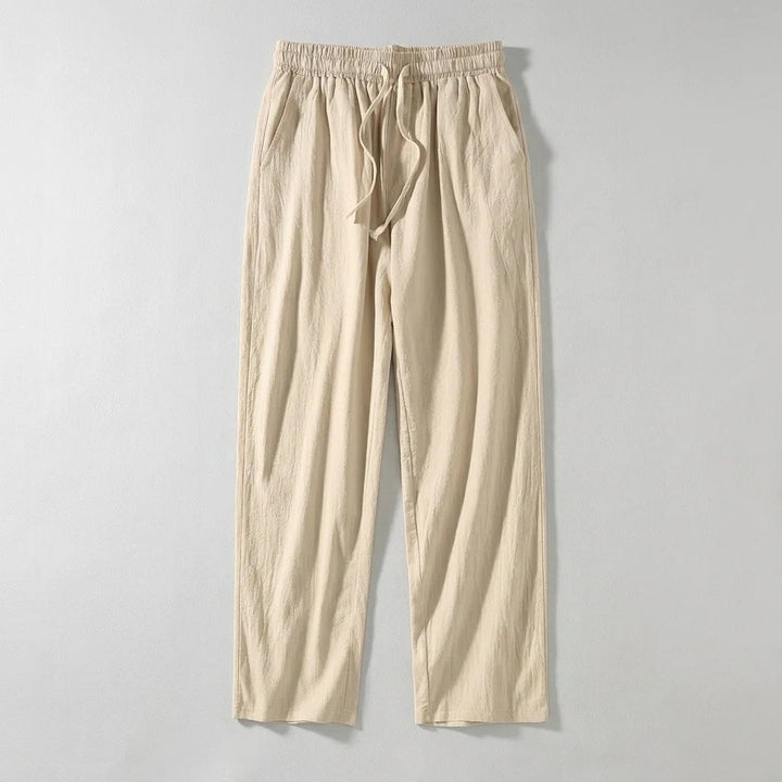Koldo | Pantalón de Algodón Pierna Ancha Hombre Cintura Elástica Cordón