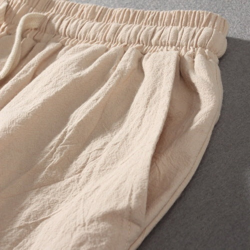 Koldo | Pantalón de Algodón Pierna Ancha Hombre Cintura Elástica Cordón
