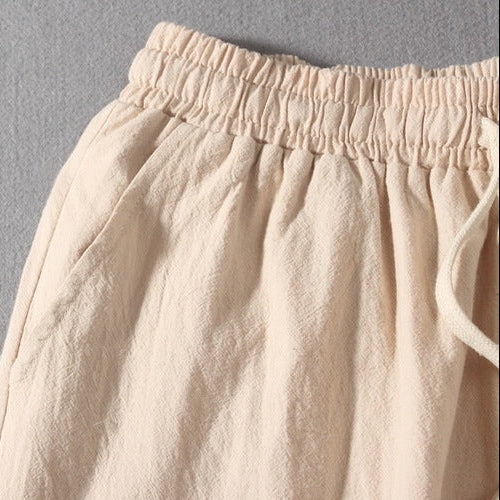Koldo | Pantalón de Algodón Pierna Ancha Hombre Cintura Elástica Cordón