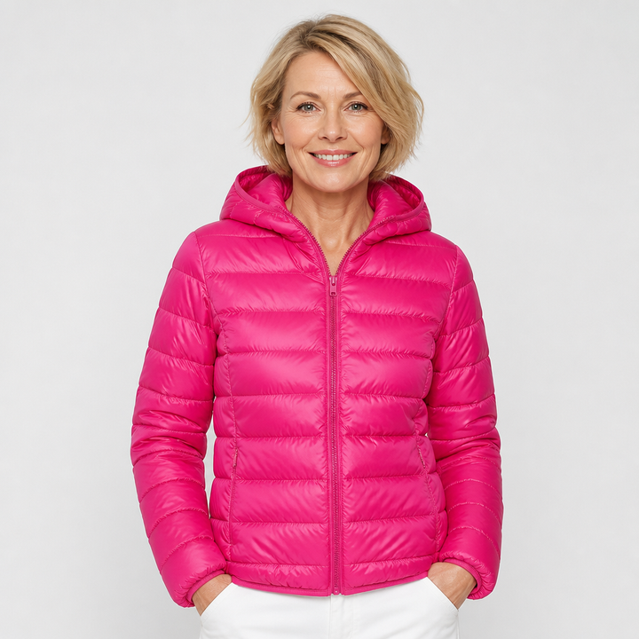 Ilona | Chaqueta Rosa Brillante para Entretiempo