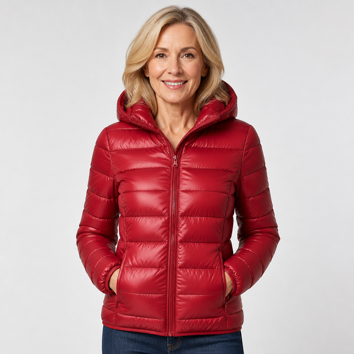 Ilona | Chaqueta de entretiempo en rojo oscuro