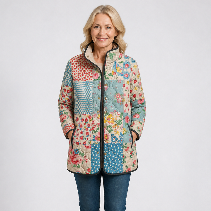 Anja | Chaqueta acolchada multicolor de patchwork