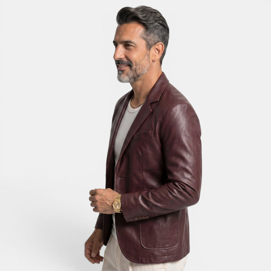 Chaqueta de Cuero Masculina para Primavera