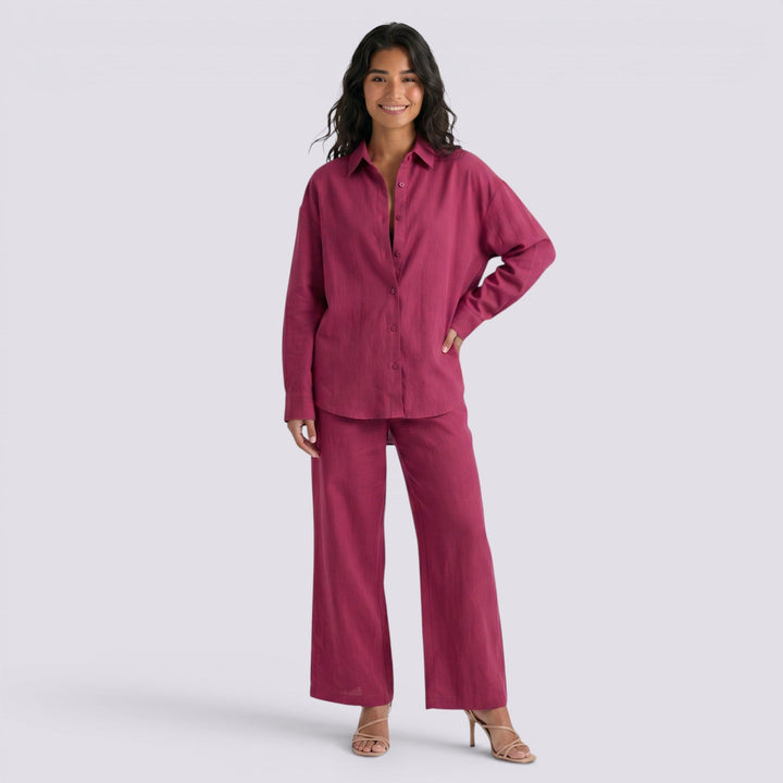 Conjunto Camisa y Pantalón Holgado Mujer