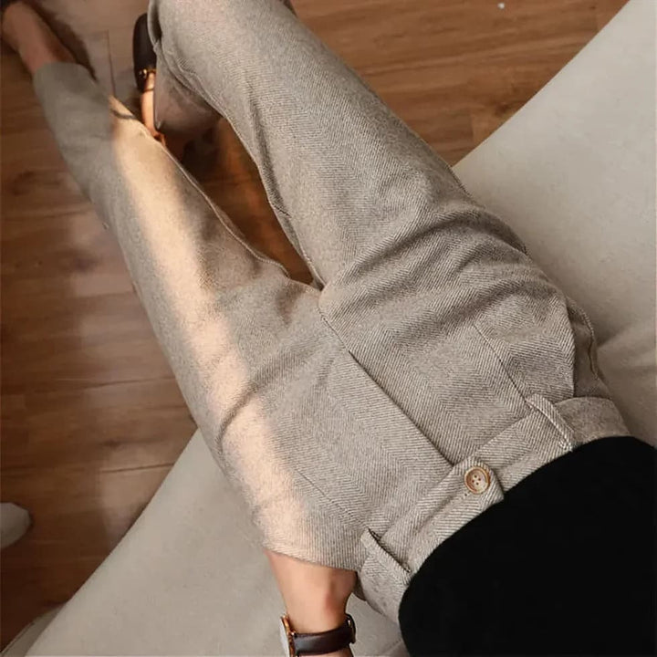 Martí | Pantalones de Vestir Hombre Espiga Corte Recto
