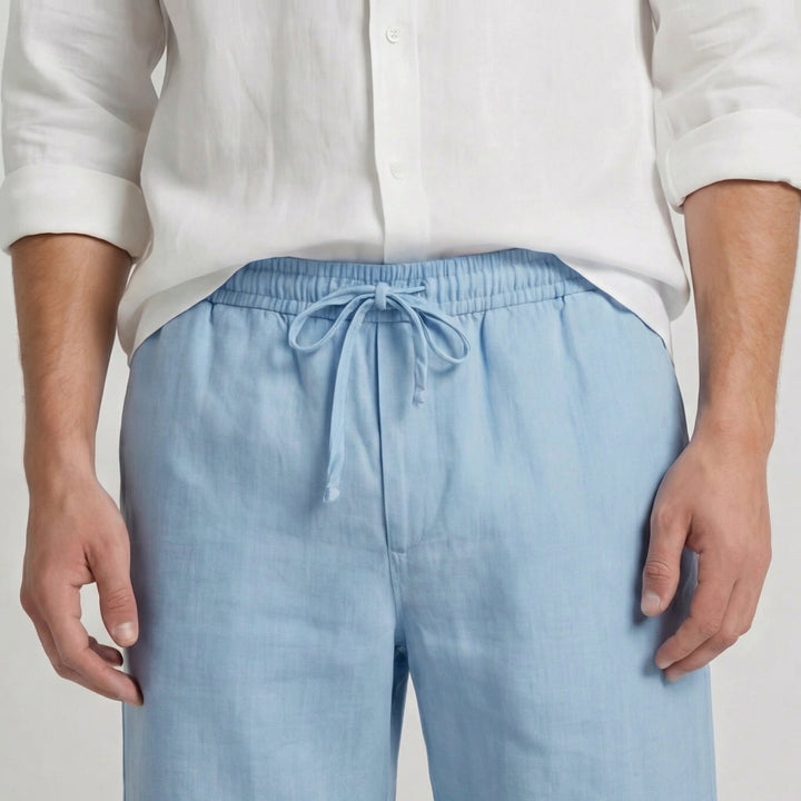 Mateo | Bermudas de Lino Hombre Cintura Elástica Cordón