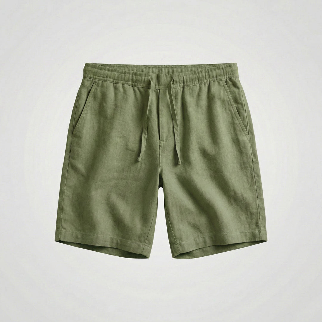 Mateo | Bermudas de Lino Hombre Cintura Elástica Cordón