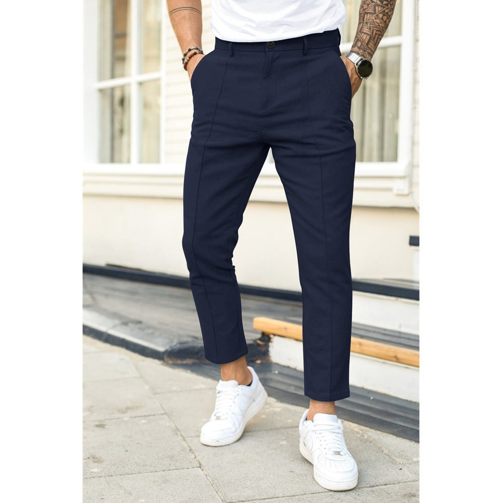 Mateo | Pantalón Chino Recto de Oficina Hombre Tobillero