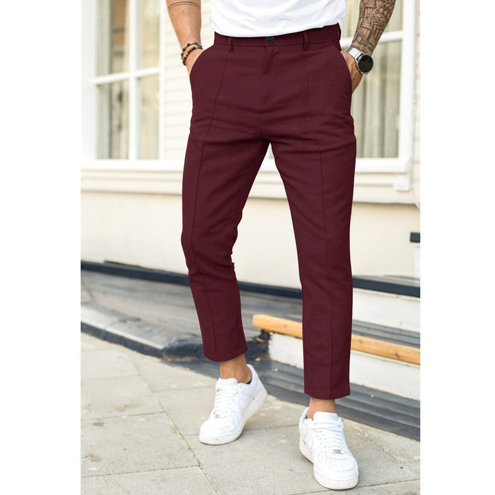 Mateo | Pantalón Chino Recto de Oficina Hombre Tobillero
